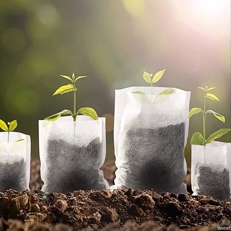 Bolsa Biodegradable para vivero, bolsas de tela de cultivo de plantas
100 piezas