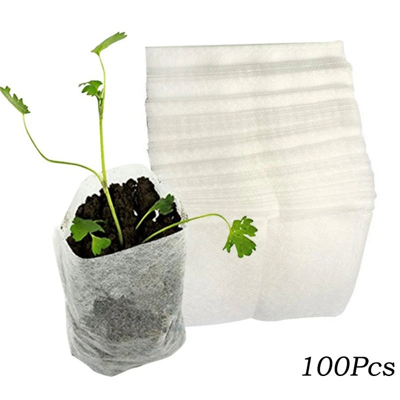 Bolsa Biodegradable para vivero, bolsas de tela de cultivo de plantas
100 piezas